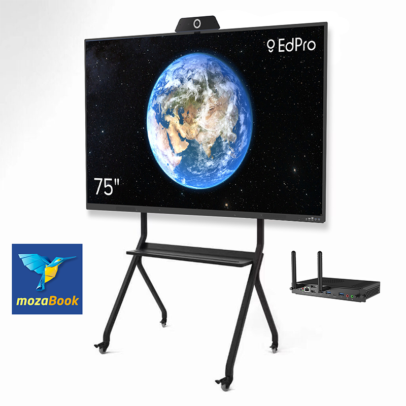 Інтерактивна панель EdPro Touch S 75" (ETP75S), OPS ПК (i5 13Gen/16/512/W11Pro), веб камера 4K, MozaBook 1 рік, мобільний стенд